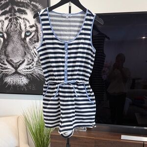 Southern Tide Navy and White Striped Romper